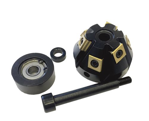 30° cutting head (including inserts, screws, bolts and roller). Guide roller diameter Ø 34 mm / 1.34 in